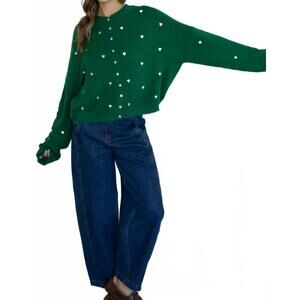 NEW MINT EXCLUSIVES piper heart cardigan in kelly green